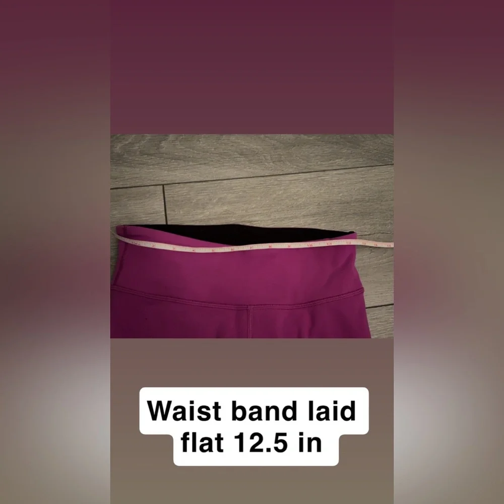 Lululemon Size 6 Cropped Leggings Purple Magenta Athletic - Picture 7 of 10